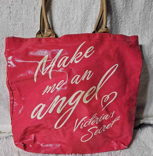 Victoria's Secret Handbags - Victorias Secret Limited Edition Make Me An Angel  Large Pink Carryall Tote Bag